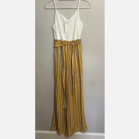 Blue Rain Pants - Blue Rain White and Yellow Striped Jumpsuit